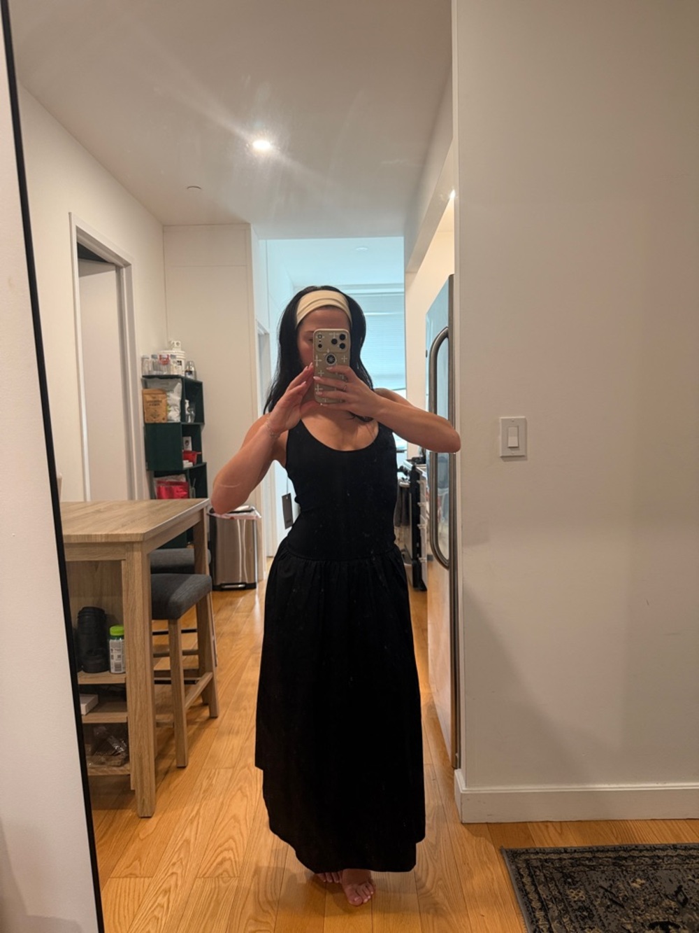 Naples Drop Waist Midi Dress - Black